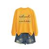 Womens Casual Long Sleeve Hoodie Sweatshirt With Print Design Loose Fit Cotton Blend Office Chic Style