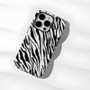 Classic Black and White Zebra Pattern Mobile Phone Case Apple 16promax Anti-drop Matte Two-in-one Film Case iPhone17