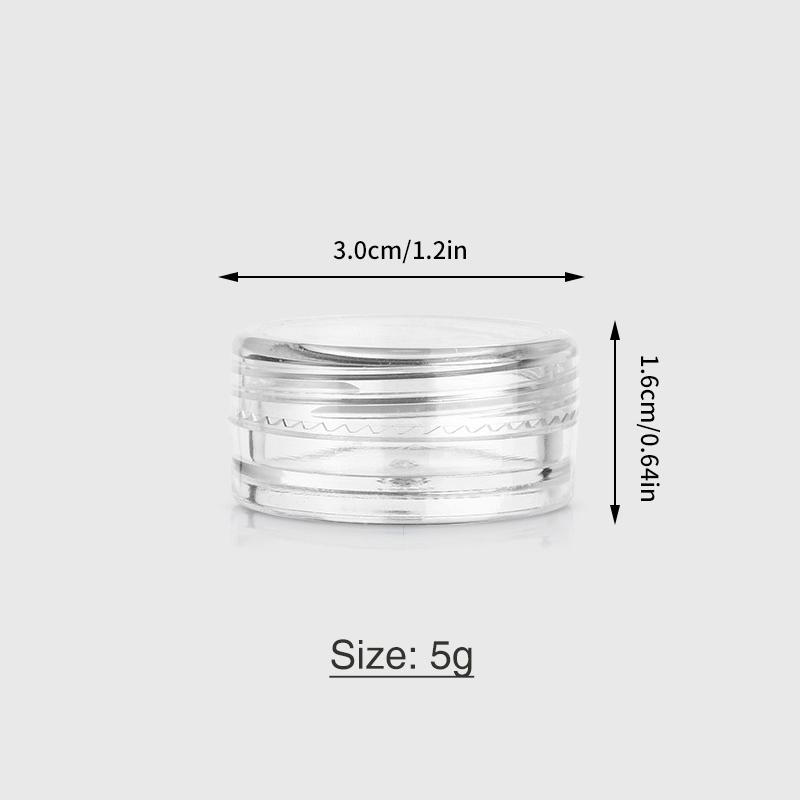 10Pcs Sample Clear Cream Jar Mini Cosmetic Bottles Containers Transparent Pot For Nail Arts Small Clear Can Tin For Balm