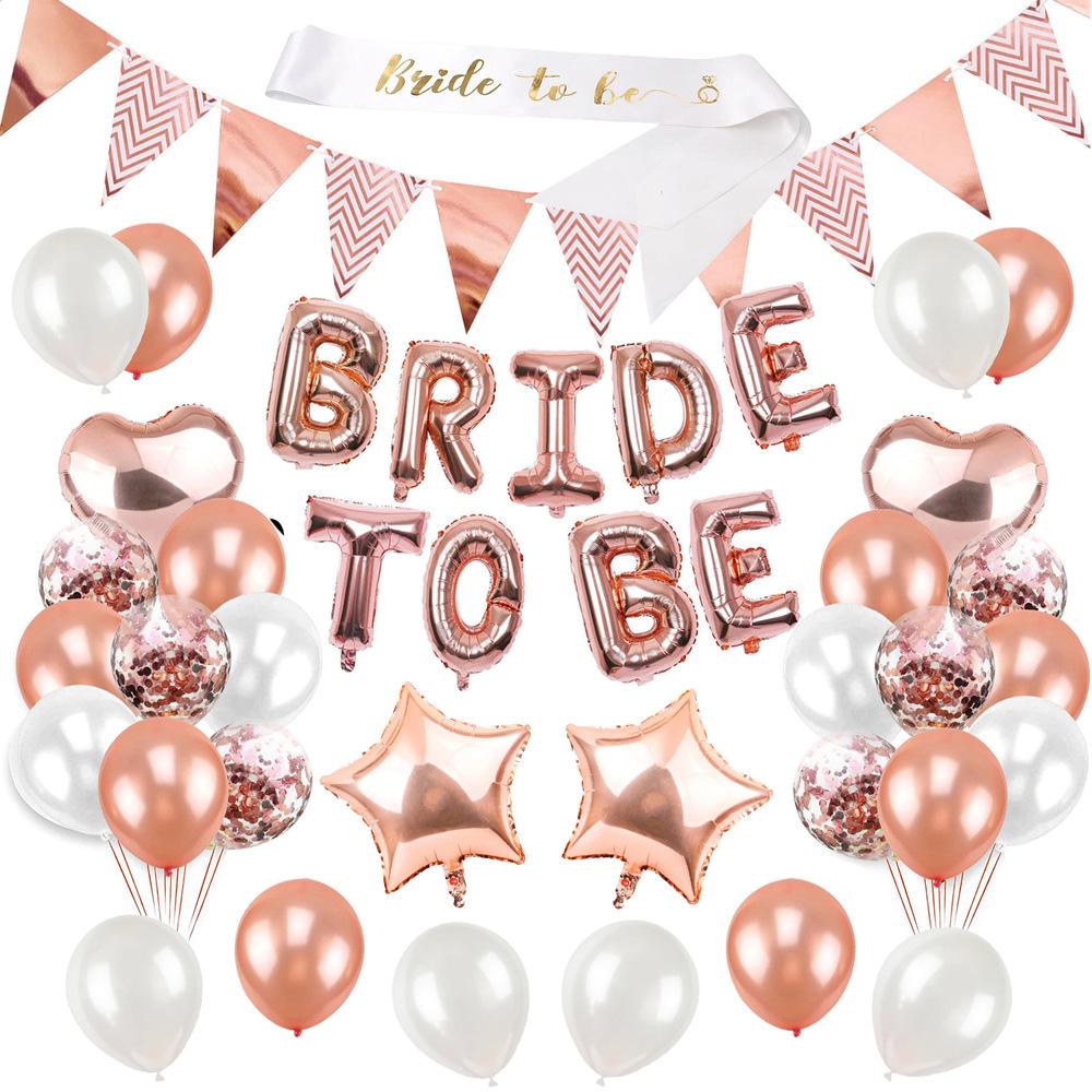 Bride To Be Balloon Set, Bachelorette Party Decor Arrangement Bridal Veil Shoulder Strap Balloon Arrangement