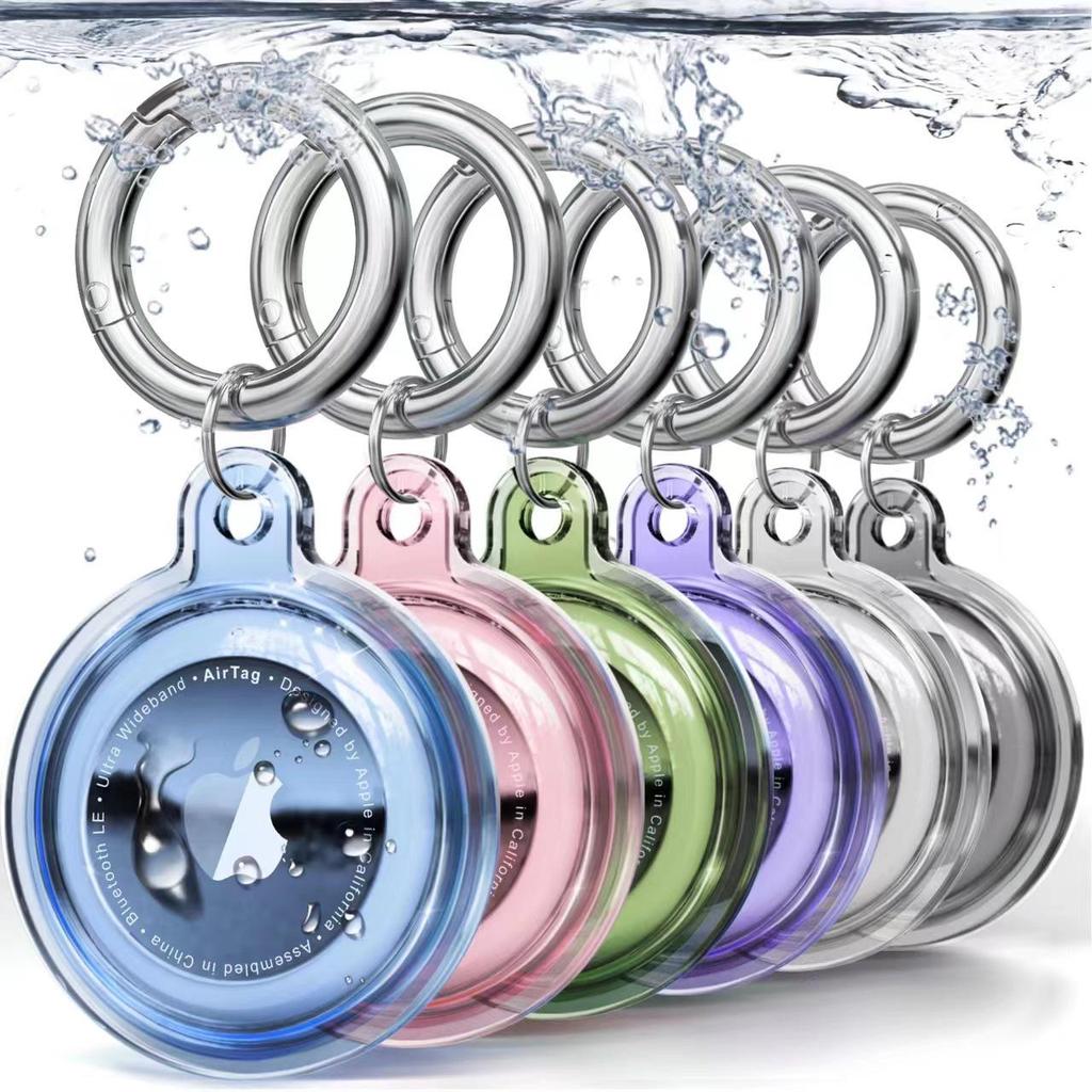 Apple AirTag Waterproof TPU Protective Case - Anti-Lost, Transparent, Solid Color, Full Coverage