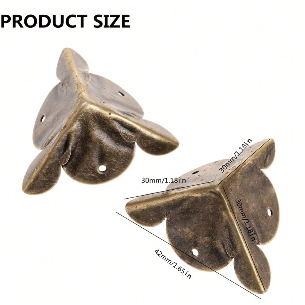 12 szt. antyczne mosiężne narożniki pudełka ochraniacze krawędzi ochraniacze krawędzi meble szafkowe biurko biżuteria pudełko narożnik zderzaki