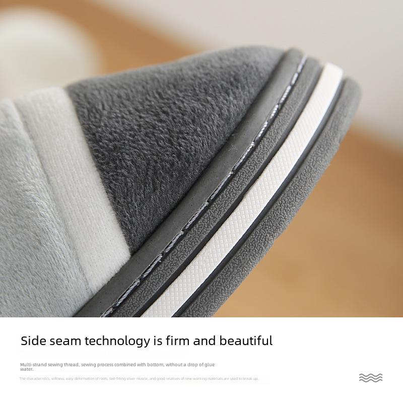 Men's and Women's Non-Slip Thick-Soled Cotton Slippers – Cozy Fur for Indoor Use In Autumn and Winter