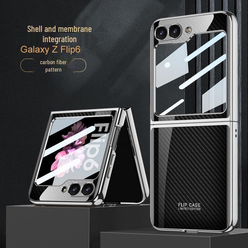 Samsung Z Flip6 Foldable Phone Case: Lightweight Glass Electroplating PC Hard Shell with Bare Metal Feel by GKK