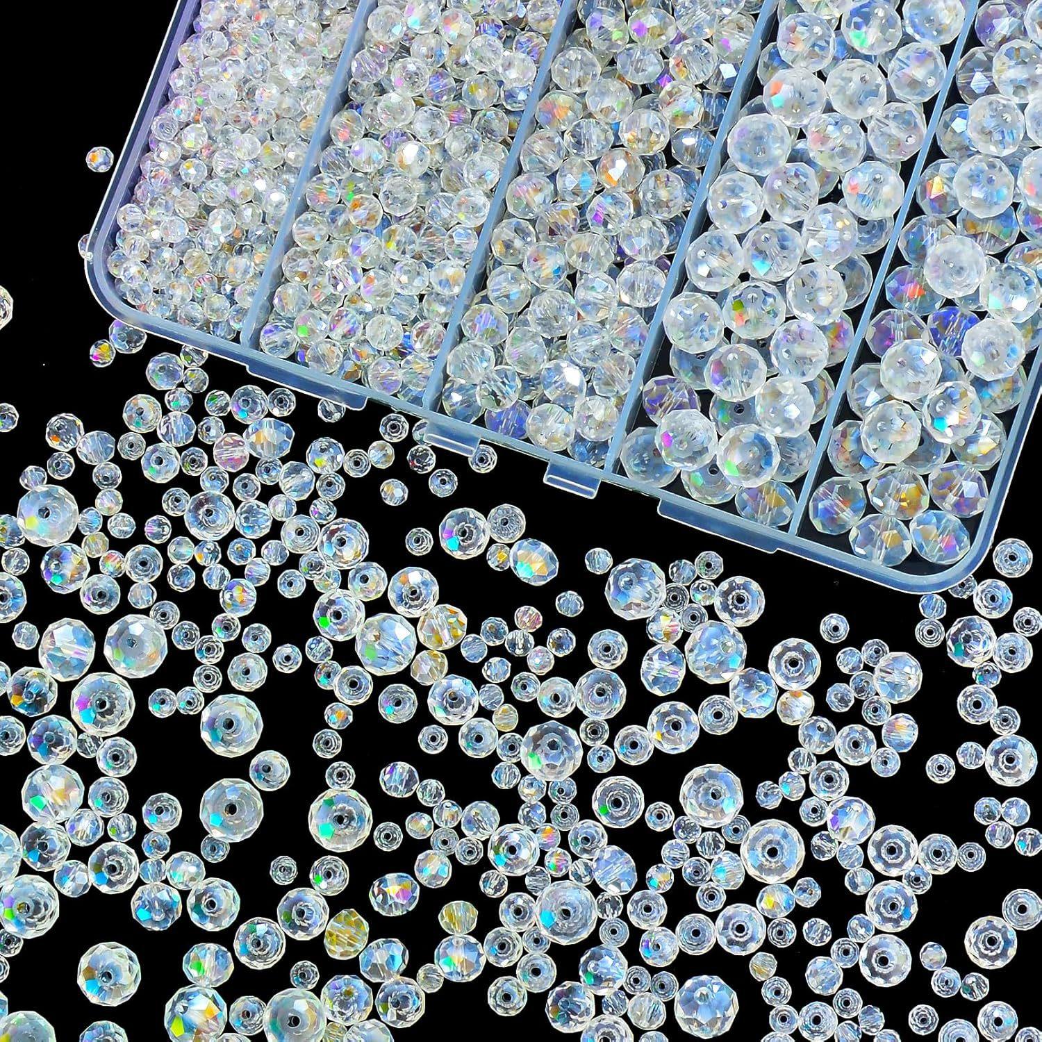 

Glass Crystal Beads 800pcs 4/6/8/10mm Glass Crystal Beads For Needlework Jewelry Beads Diy Bracelets Necklace Crafting Supplies