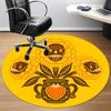 1pc Floral Skulls Office Round Area Rug,  Mat Suitable For Office, Under Office Chairs Bedroom Living Room Home Decor, Room Deco