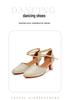 Moderne Latein-Tanzschuhe für Damen, Weiche Sohle, Mittelhoher Absatz, Zehenkappe, für Erwachsene und Große Kinder