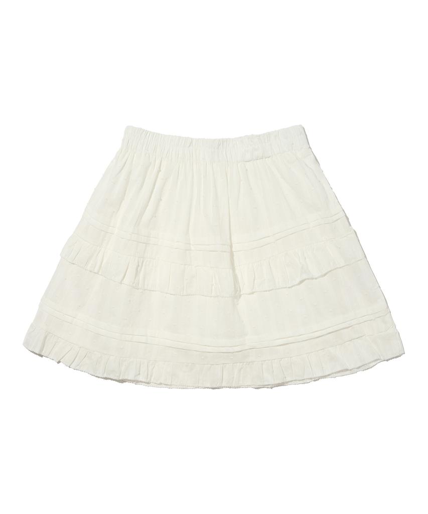 ROIDESROIS Lace Tiered Mini Skirt (Ivory)