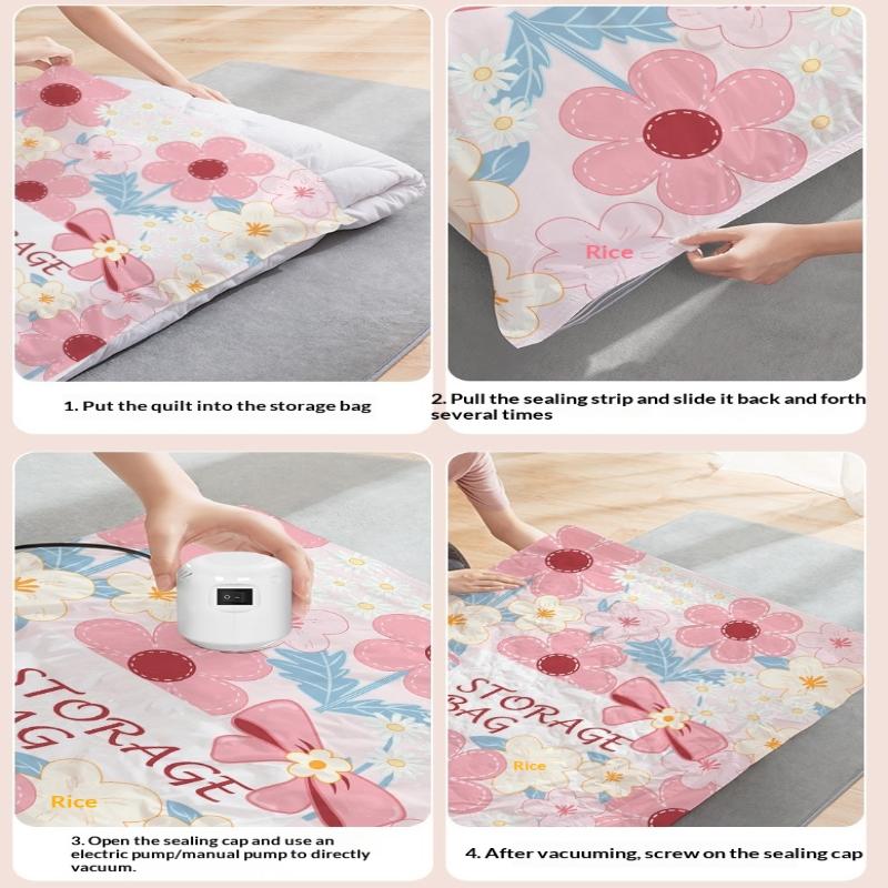 Vacuum Storage Bag Space Saver Bags Compression For Comforters And Blankets, Sealer Clothes Travel Packing Organizer