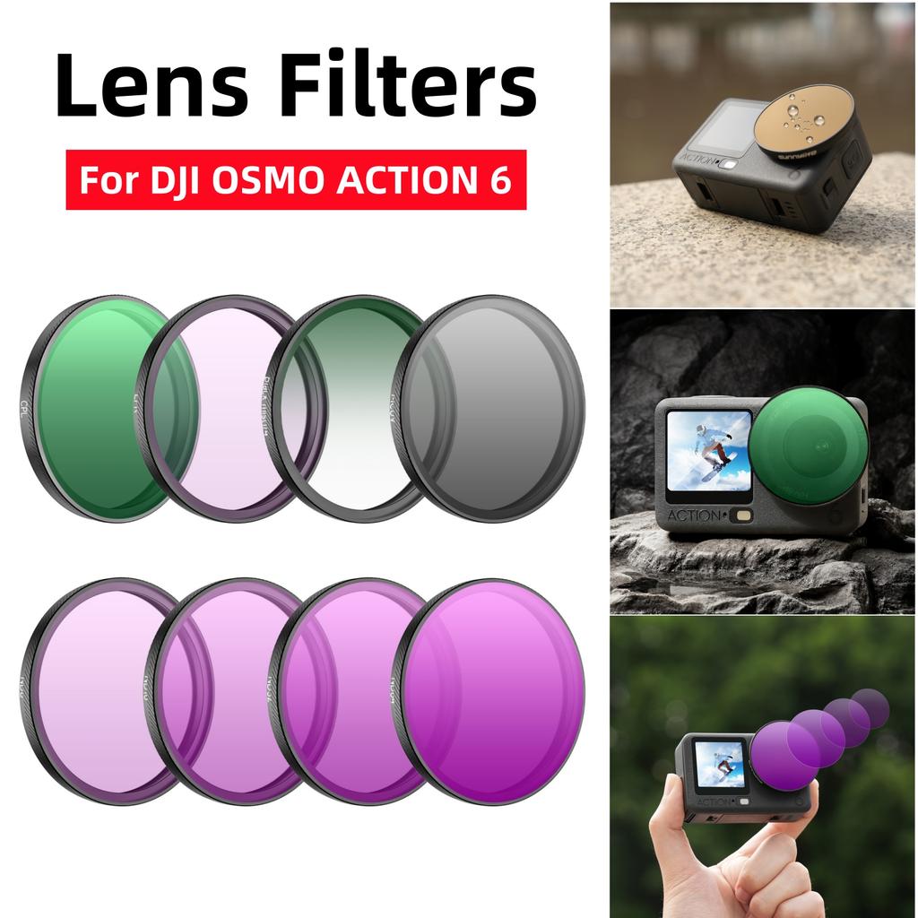 Action Camera MCUV CPL ND 8 16 11 61 Lens Filter For DJI Osmo Action 6 Aluminium Alloy Frame Filter Set Camera Accessories