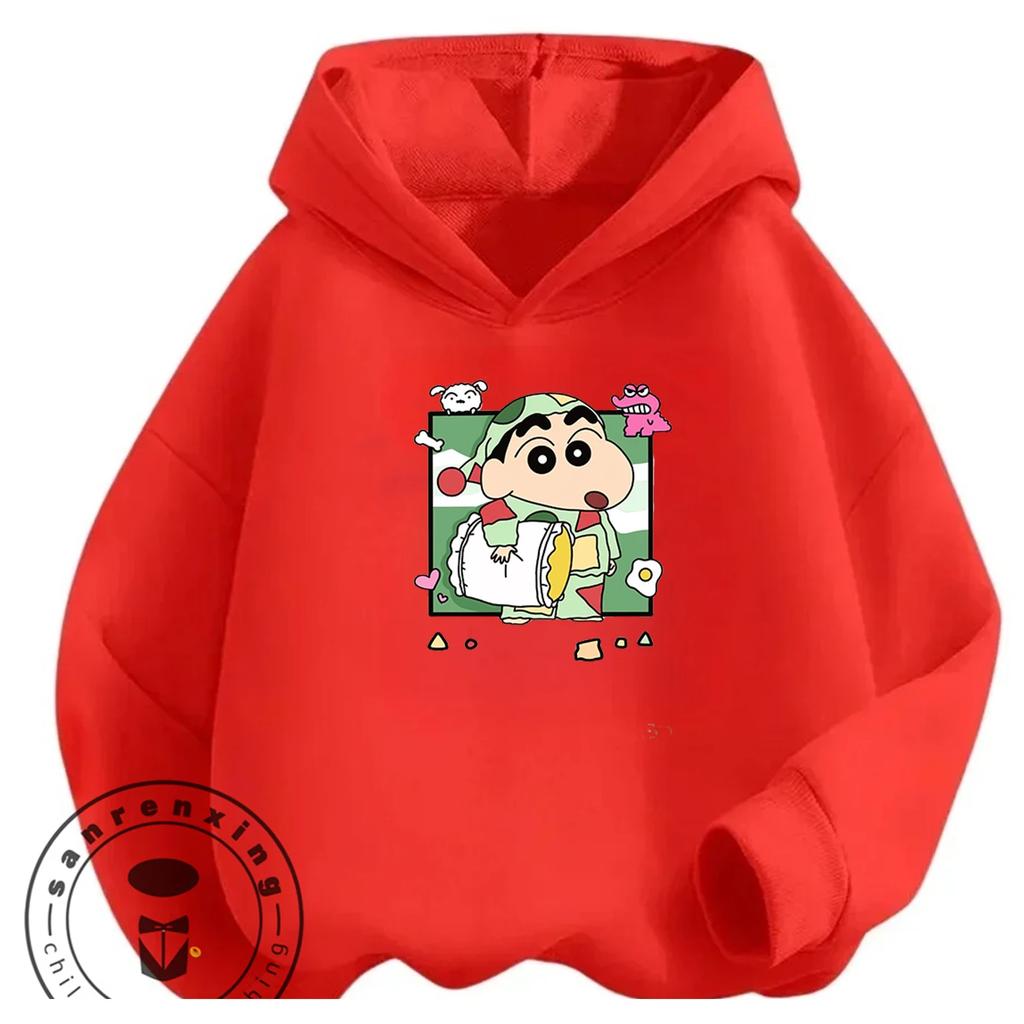 Trendy Street Style Hoodie Kawaii Cartoon Print Casual Outdoor Children Tops Crayon Shin Chan 3 14