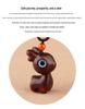Unisex Retro Sandalwood Deer Pendant Necklace