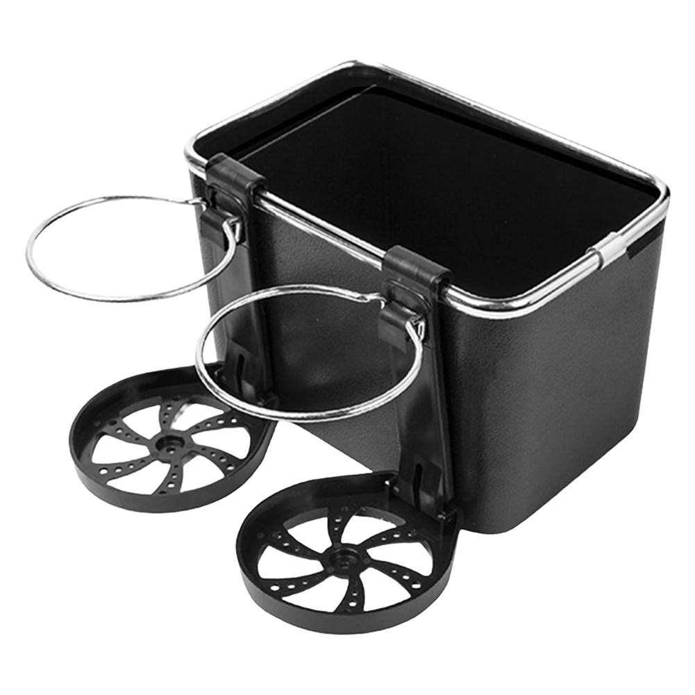 Car Interior Storage Box with 2 Cup Holders Multifunctional Car Storage Box with Cup Holder for Phone Tissue Cup Drink Holder