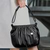 Fashionable Women's Shoulder Bag, Pleated Soft PU Leather Crossbody Bag, Solid Color Handbag, Suitable for Daily Casual Use