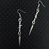 Goth Punk Style Moon Sword Long Earrings For Women Vintage Jewelry Gift Accessories