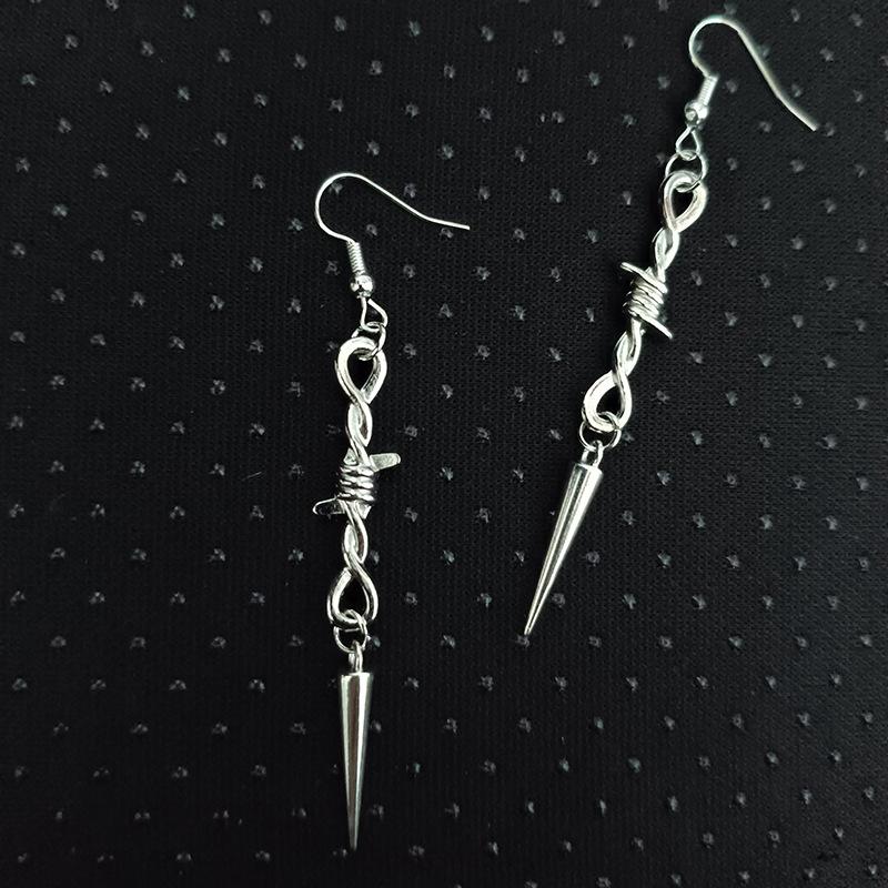 Goth Punk Style Moon Sword Long Earrings For Women Vintage Jewelry Gift Accessories