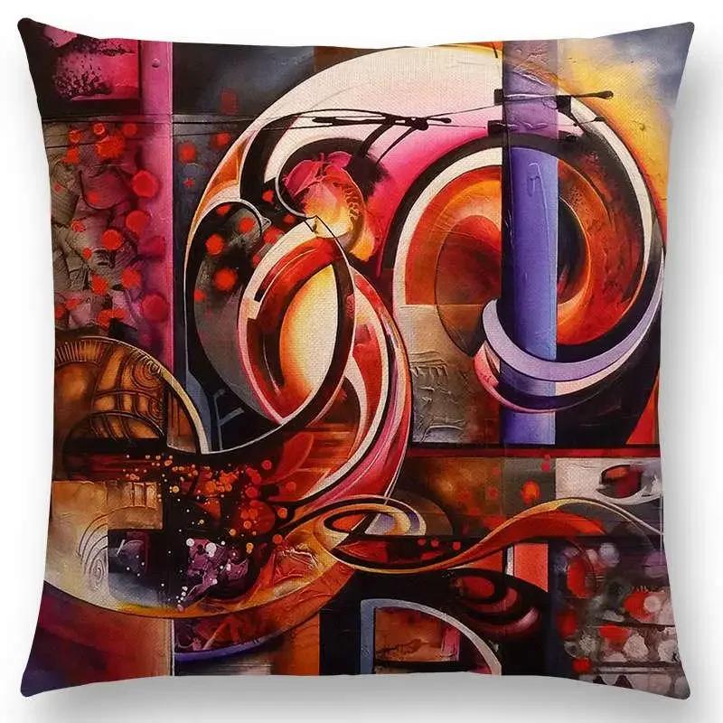 

Новая картина в абстрактном стиле, скульптура, таинственный узор, фантастическая наволочка, декоративная подушка для дивана 66x66cm