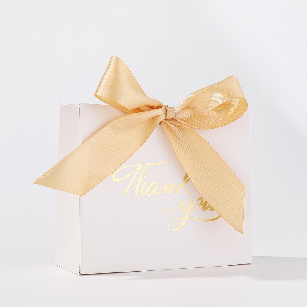 10//30/50Pcs Thank You Party Favor Gift Box White Pattern Wedding Candy Box Ribbon Bow Perfect for Small Gifts Wedding Favors