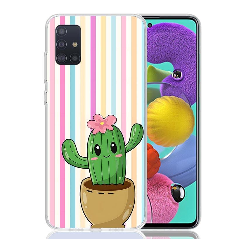 Cartoon Plant Cactus Phone Case for Samsung Galaxy A52 A51 A50S A12 A22 A32 A72 A10S A30S A31 A71 Note 20 Ultra 10 Plus S10 Gala