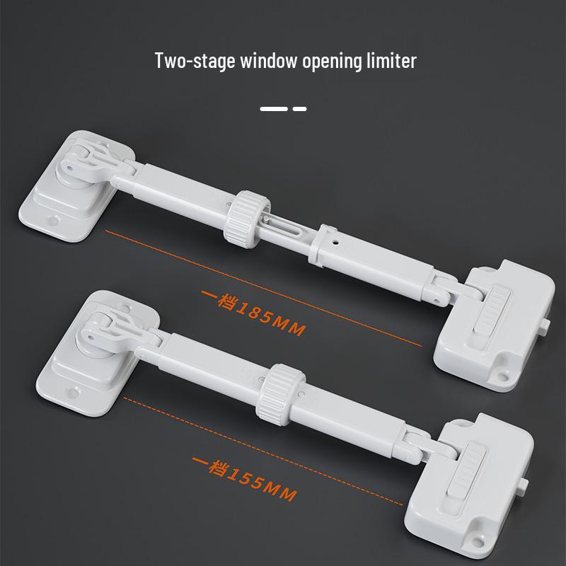 Bezpečnostní zámek na okno: Dětský multifunkční plastový omezovač, zařízení proti pádu s posuvným zámkem
