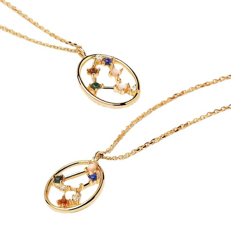 New 925 Sterling Silver 12 Constellation Necklace Personality Charm Fashion Style Pendant Choker for Women Fine Jewelry