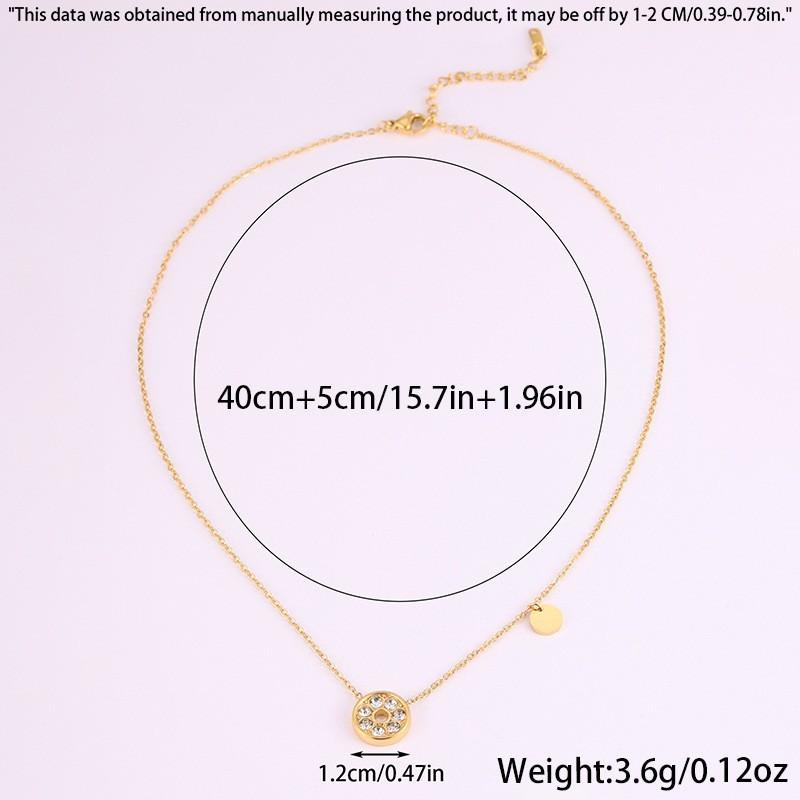 Light luxury titanium steel necklace, European and American fashion round diamond-encrusted niche necklace for women, high-end necklace