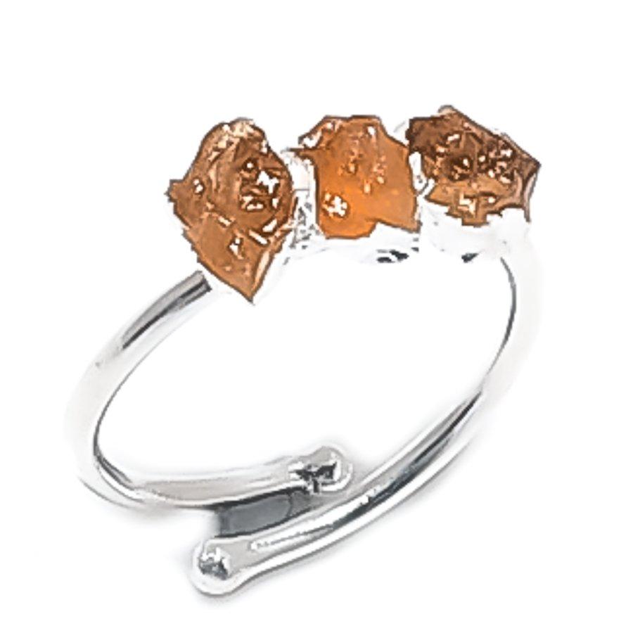 

Natural Citrine Rough 925 Sterling Silver Jewelry Ring Size Adjustable h0f75