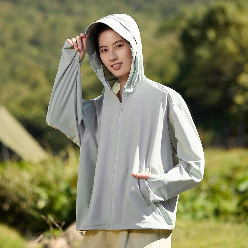 Unisex UV-Protection Hooded Ice Silk Summer Suit with Detachable Features