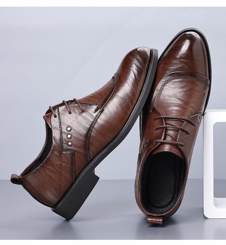 Fashion 2025 Spring Autumn New Designer Leather Shoes for Men Fashion Casual Solid Color British Korean Pointy Men's Dress Shoes