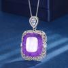 Jewelry Copper Bottom Gold-Plated Simulation Violet Heavy Industry Luxury Inlaid Square 20 * 23 Pendant Necklace