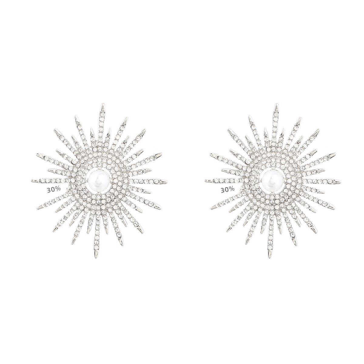 

Модные серьги из сплава с бриллиантами Rainbow Sunflower 2022 для женщин — европейский и американский стиль серебряный