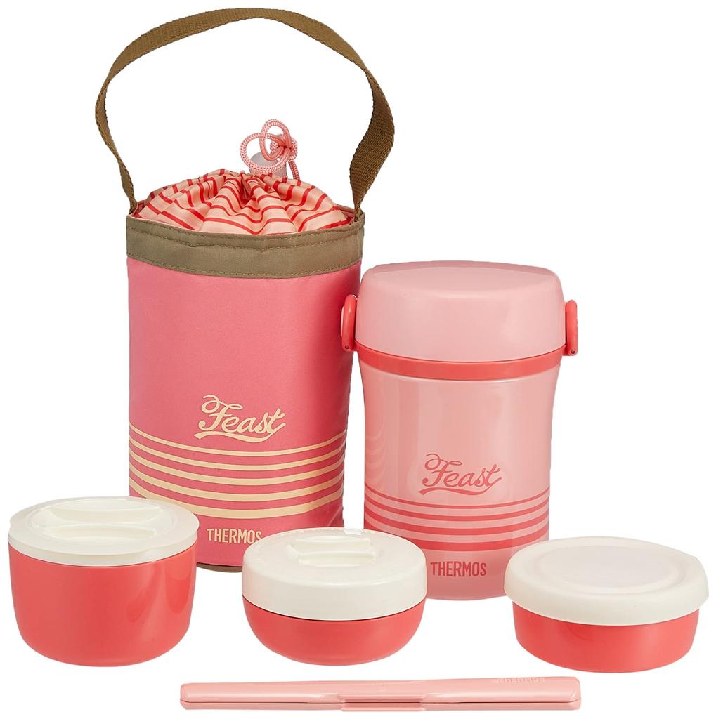 Thermos Stainless Steel Lunch Coral CP Jar, Approx. 0.6 Cup, Pink, JBC-801