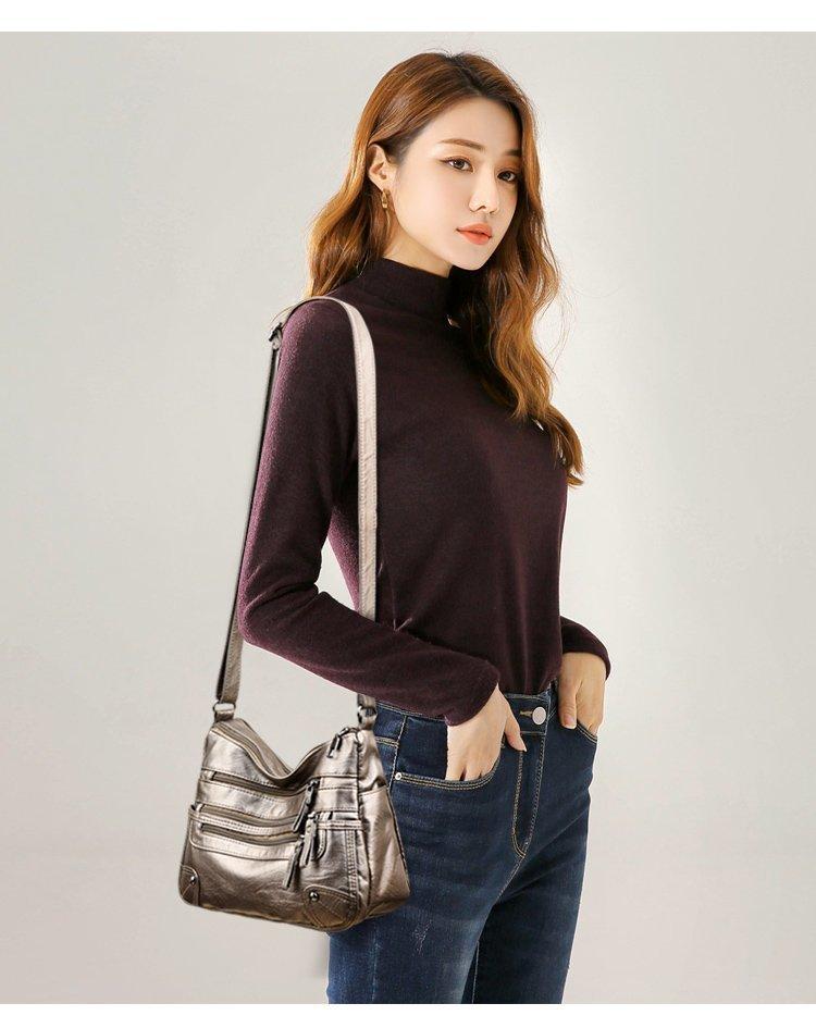 Women's cross-shoulder bag women's cross-body bag on the shoulder small baguette summer black soft