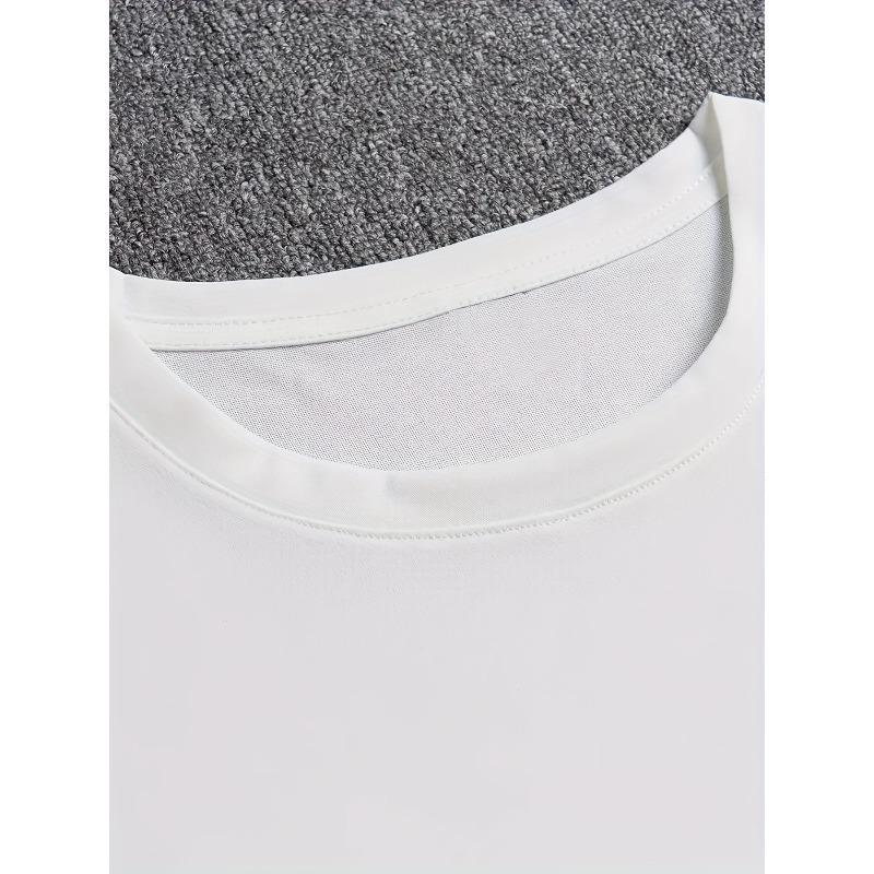 Tallas Europeas Tallas Grandes para Hombre Camisetas Casuales Modernas con Estampado Gráfico Cómodas de Cuello Redondo Manga Corta, Camisetas Sueltas Oversize de Verano