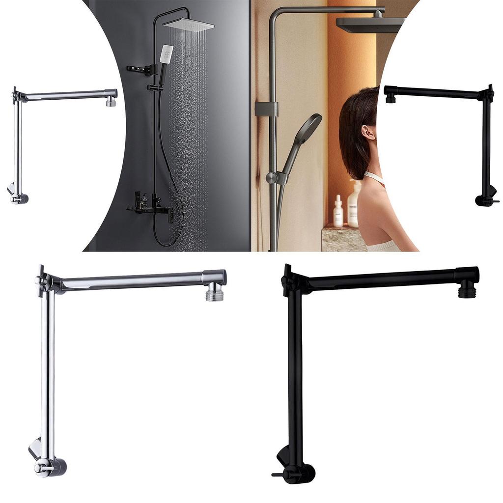 Braccio Estensibile per Doccia da Bagno 18 pollici G1/2 Connessione Universale Regola Altezza/Angolo Braccio Doccia Esteso Estensore Testa Antigoccia