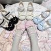 New Round Head Cute Sweet Little Leather Shoes Fudie Heart Cute Bow