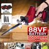 21V 88VF Electric Saw Metal Wood Cutting Tool Rechargeable Cordless Reciprocating Saw with 1/2 Li-ion Battery Blade Power Tool