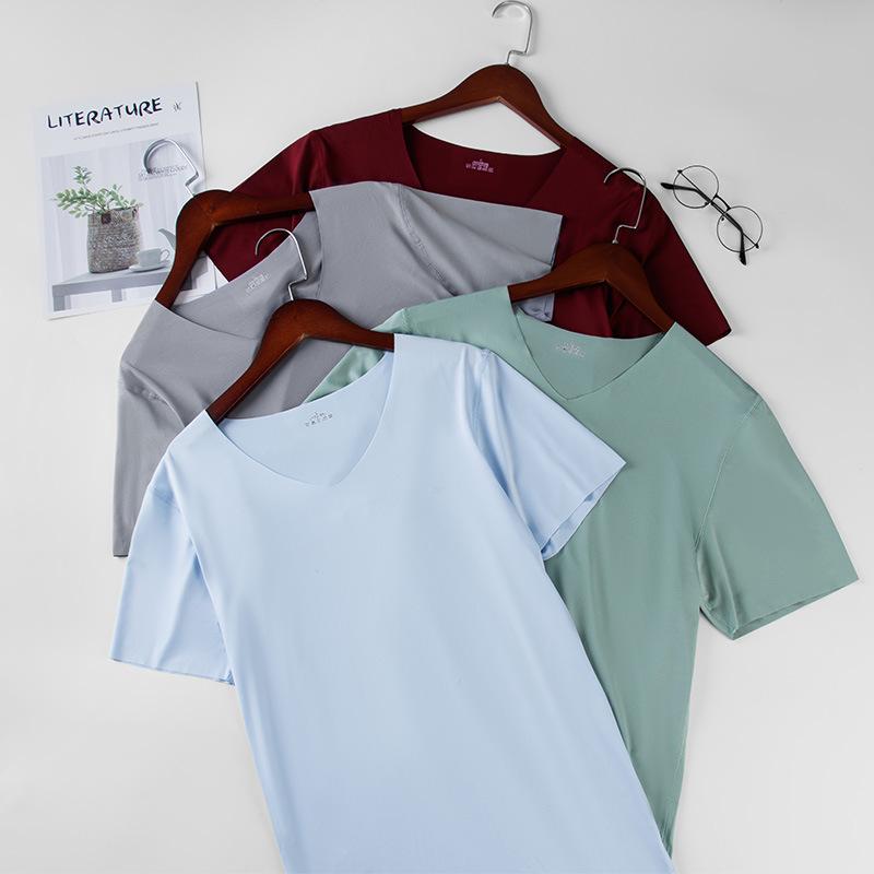 IJszijde Naadloos Slim Fit Heren T-shirt met Korte Mouwen voor de Zomer