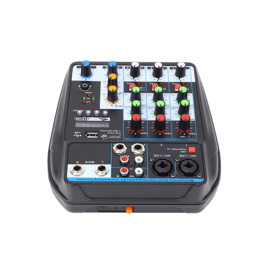F4‑MB Portable Mini Mixer 4 Channel DJ Audio Mixer Sound Board Console for PC Recording Singing Webcast Party