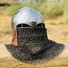 Medieval Viking Chainmail Helmet – Barbute Design, Full Head Coverage, One Size Fits Most