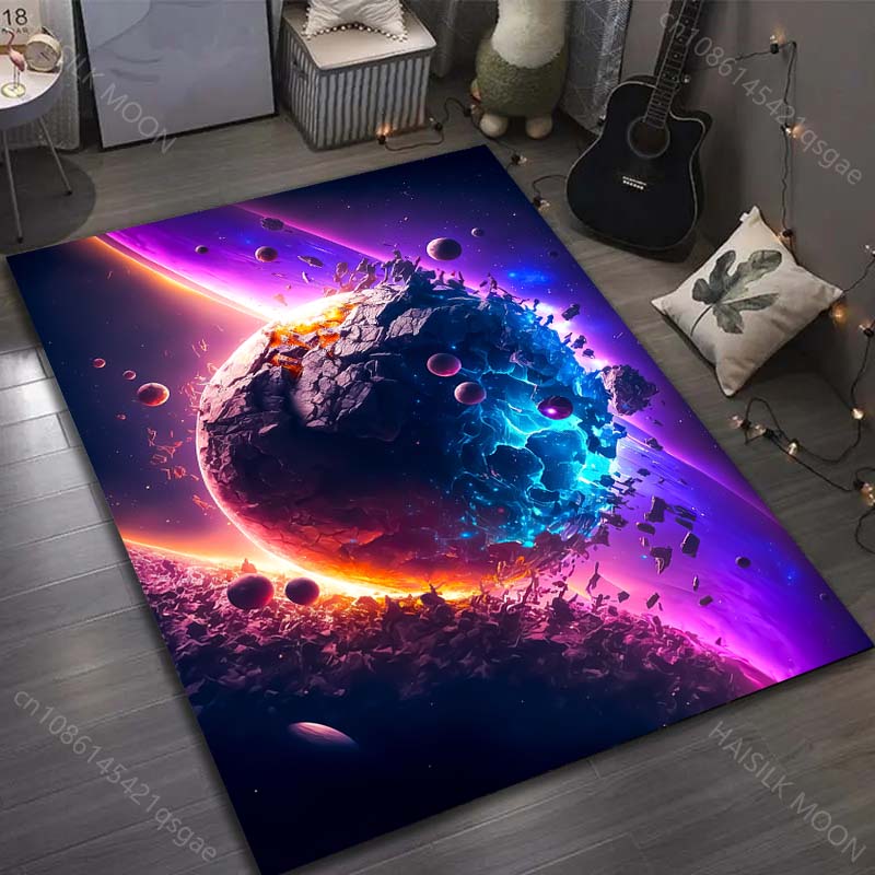 1PC Universe Planet Solar System Print Carpet for Living Room Bedroom Sofa Doormat Decor Area Rug Non-slip Floor Mat for Gifts