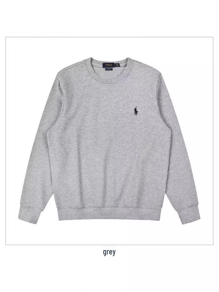 Unisex Casual Thin Spring/Autumn Round Neck Long Sleeve Hoodie with Small Horse Logo