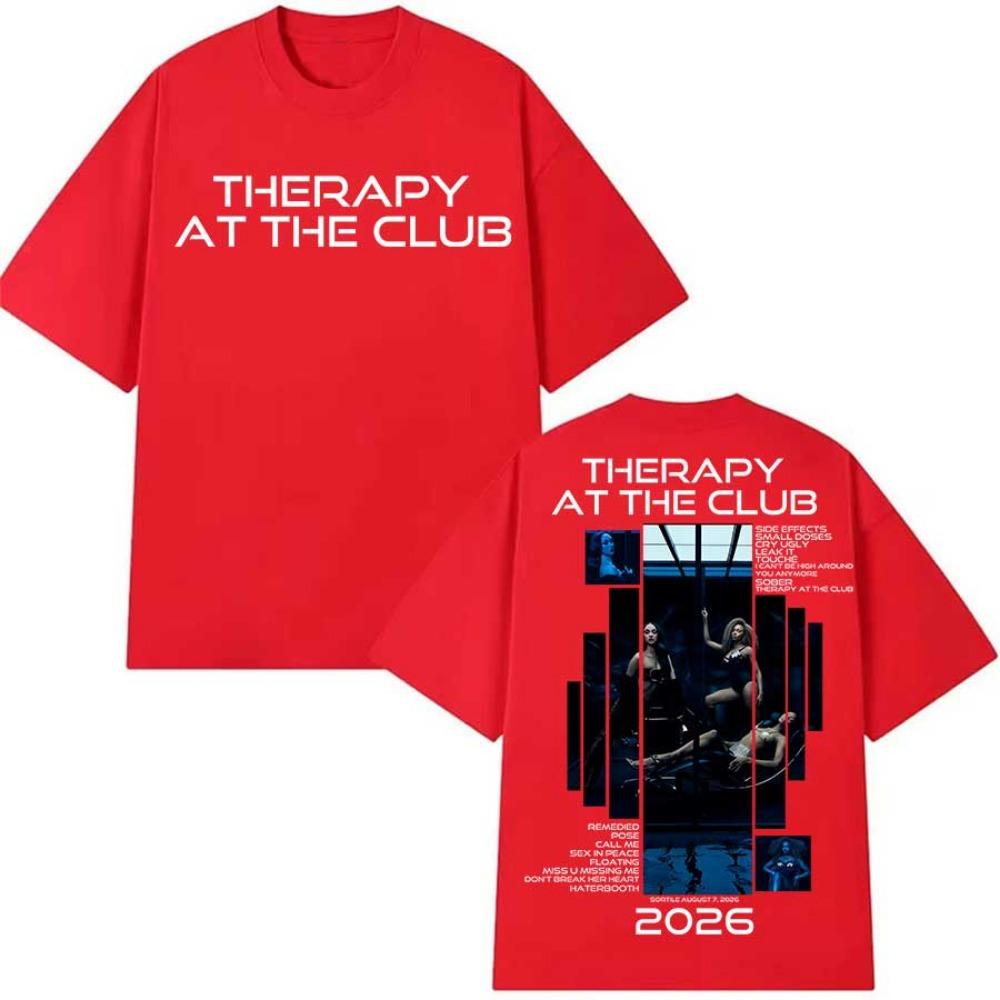 THERAPY AT THE CLUB Album T shirt for Men Women Hiphop Streetwear Oversized Tops 100% Cotton T-Shirt 0818-1