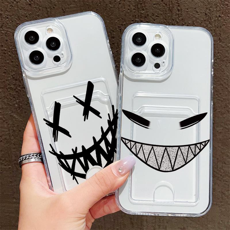 Držák na karty Silikonová peněženka Kapsa Pouzdro Pro iPhone 14 16 15 Max Infinix Note 30 Xiaomi 11T 13T 14T Samsung S23 S24 S25 Kryt Průhledný Nárazník na telefon