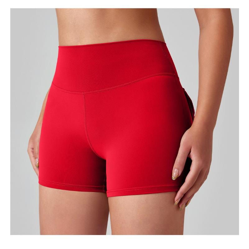 Dámské nákladní jógové šortky s vysokým pasem, design Broskvový zadek, kapsy, 3 body, Šortky na cvičení, Pocit nahoty, Vysoce elastické, Rychleschnoucí, Běžecké šortky