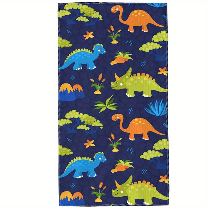 

Beach Towel Cute Dinosaur Pattern Sun Protection Windproof Suitable for Swimming Pool Camping Travel Blanket W30*H60(CM)