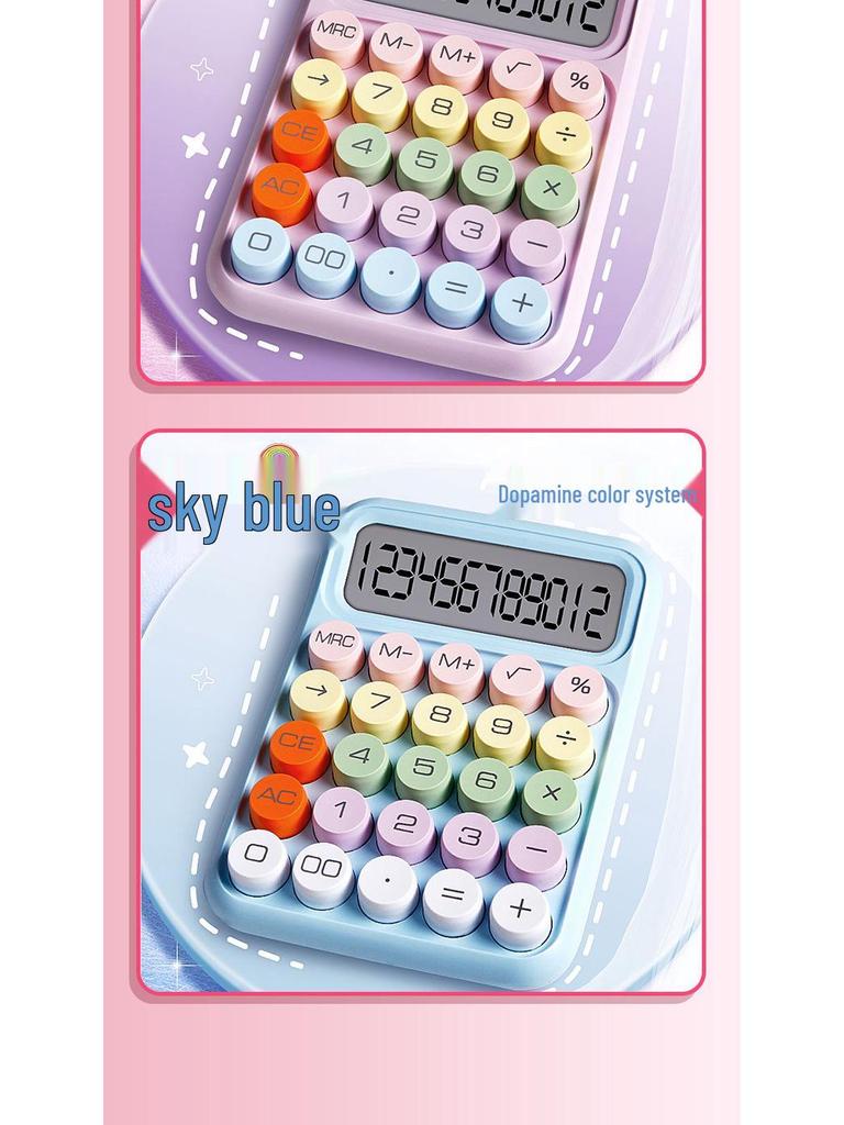 Goddess Style Cute 12-Digit Calculator Computer for Office Use with Flexible Buttons