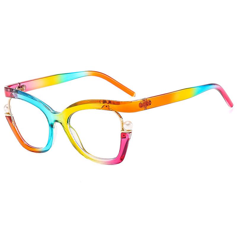 Anti-blue Light Ladies Flat Pearl Decorative Glasses Frame
