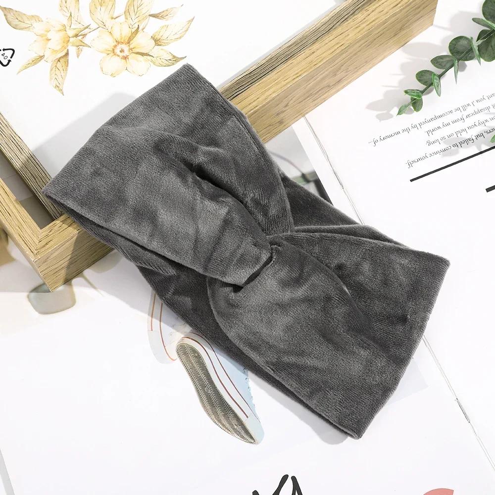 1 Pcs Retro Cross Turban Women Girls Solid Color Hairband Knitted Soft Headband Bandage Turban New Fashion Hair Accessories