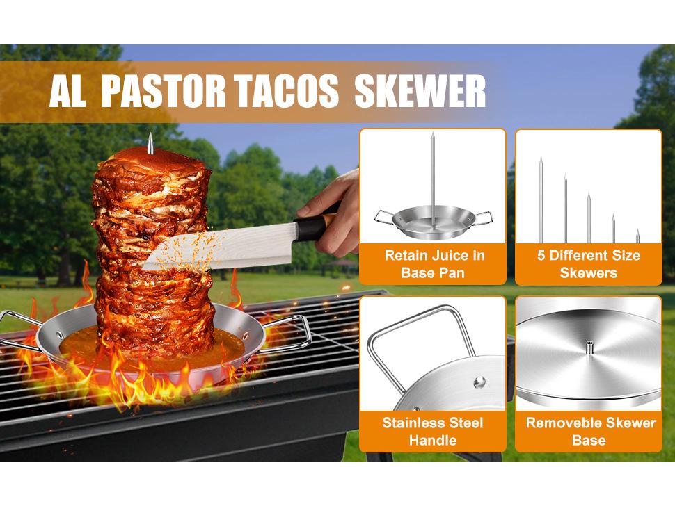 Stainless Steel Vertical Screw BBQ Pot with 3 Removable Grills & Brush